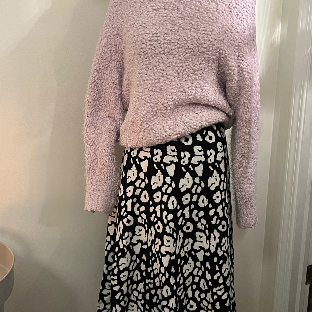 🎀PHILOSOPHY 🎀 Animal Print Heavy A-line Full Sweater Skirt size XL